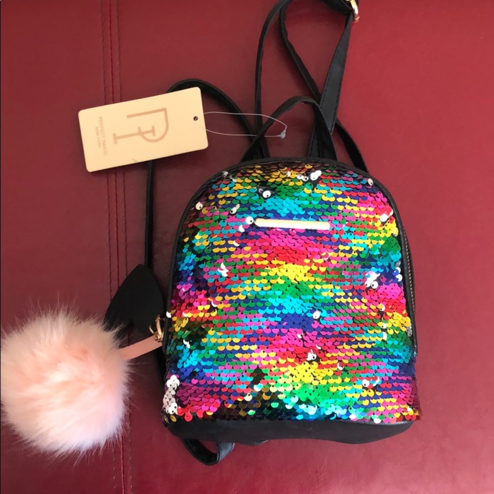 Mini sequin backpack